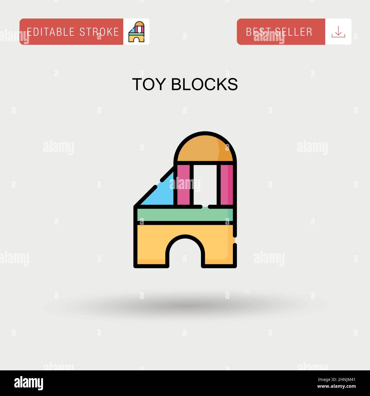 Toy blocks Simple vector icon. Stock Vector