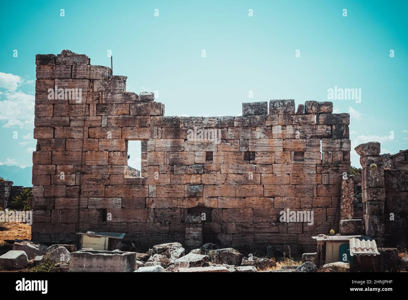 Hierapolis Ancient City Ruins. Pamukkale, Denizli, Turkey Stock Photo