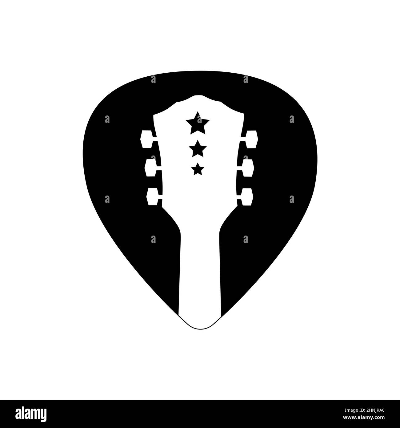 black guitar pick icon on white background Stock Photo - Alamy