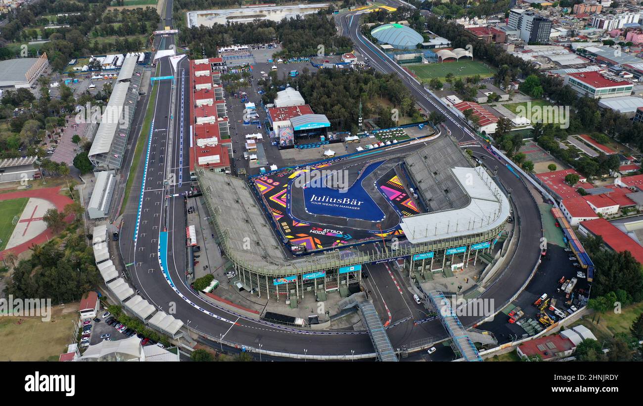 Aerial view of the Autodromo Hermanos Rodriguez motorsport race track