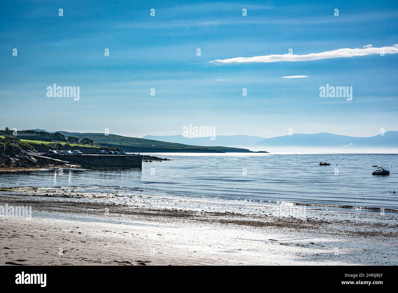 View of the coast and the sea along Dingle Bay, Ireland Stock Photo