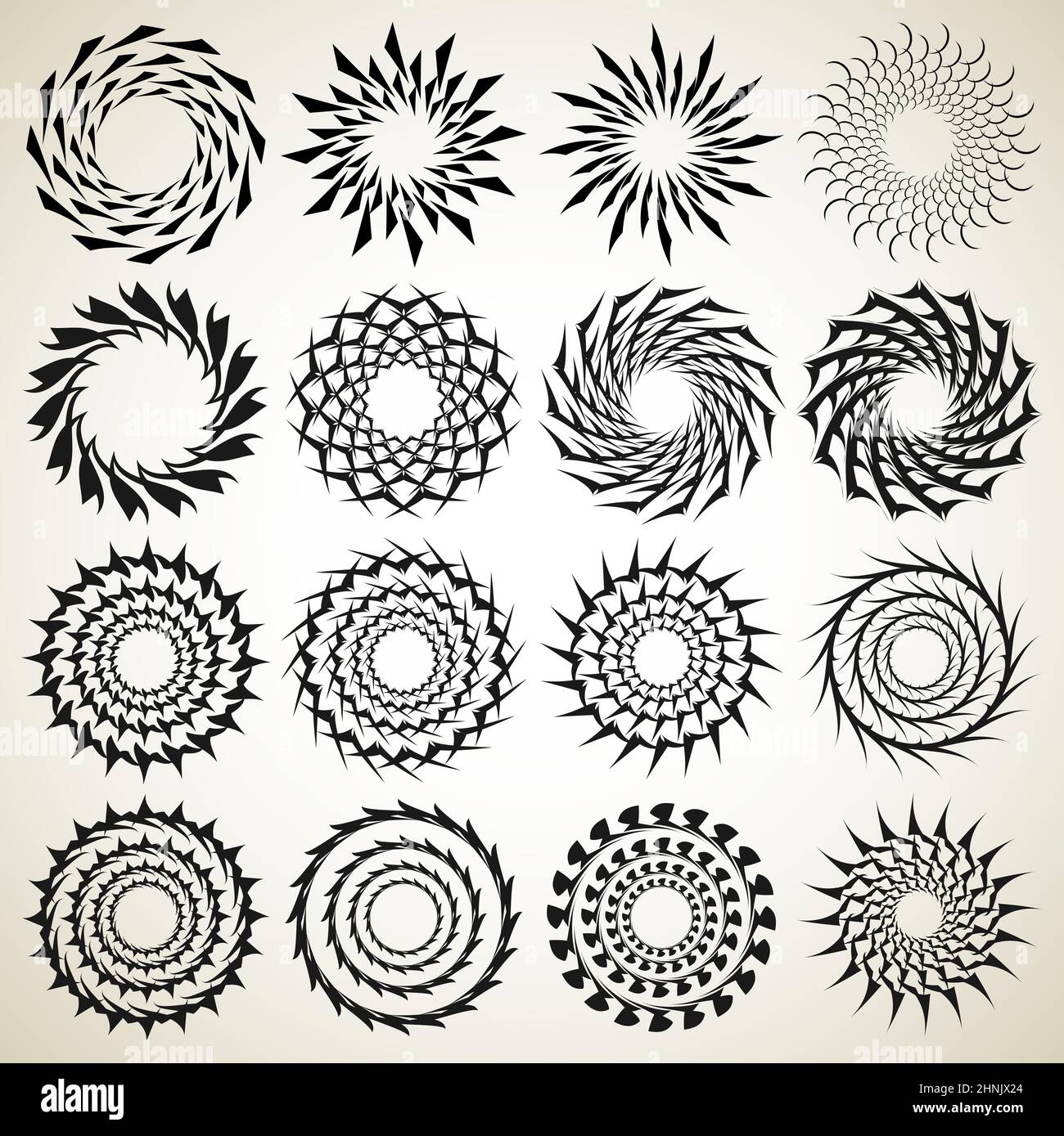 Set of spirals gradient line art, Design elements, line abstract