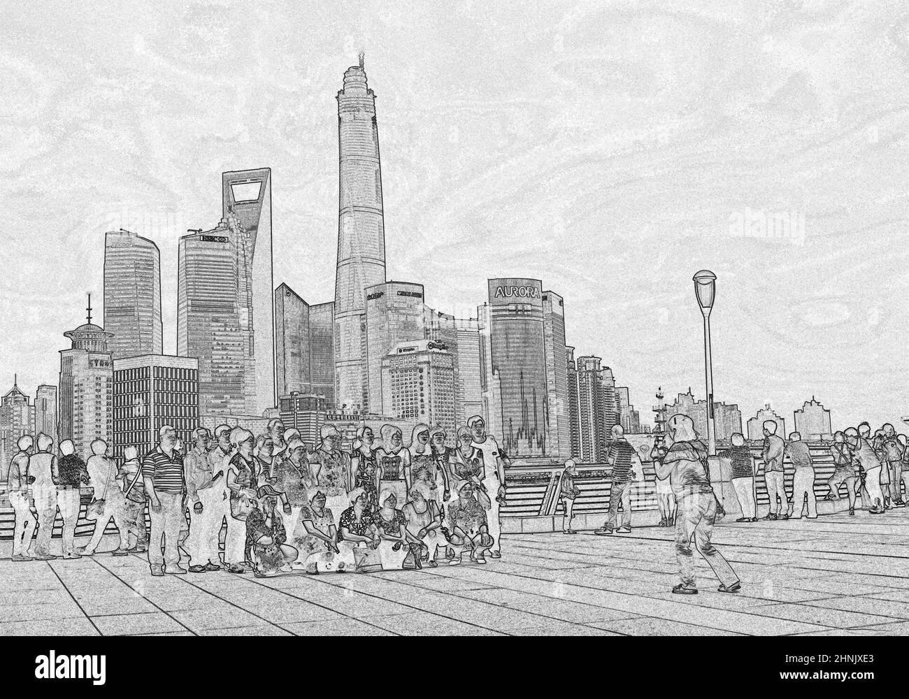 China shanghai district pudong Black and White Stock Photos & Images ...