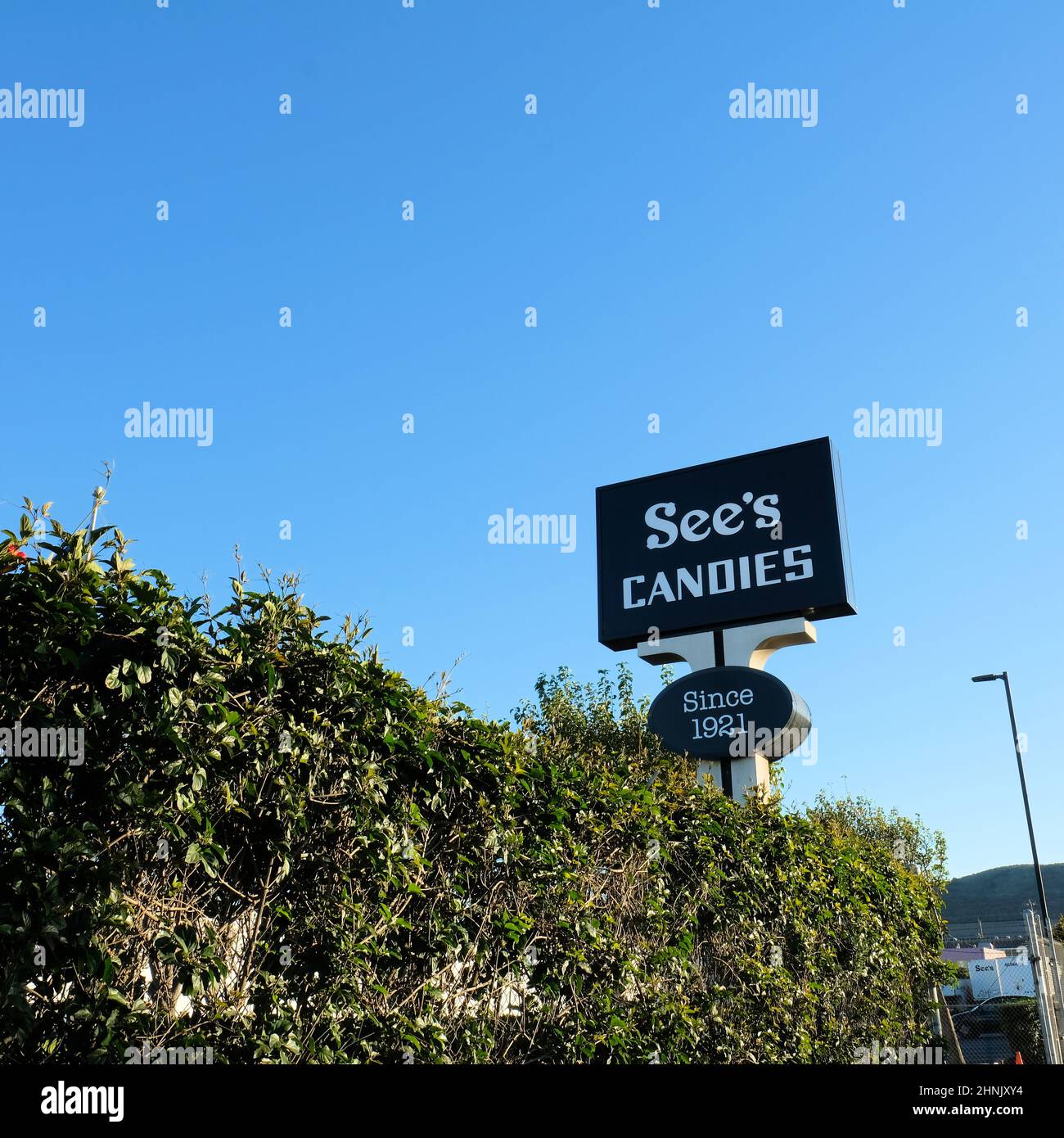 See's Candies offices and distribution center in San Francisco, California; American manufacturer and distributor of chocolates and candy. Stock Photo