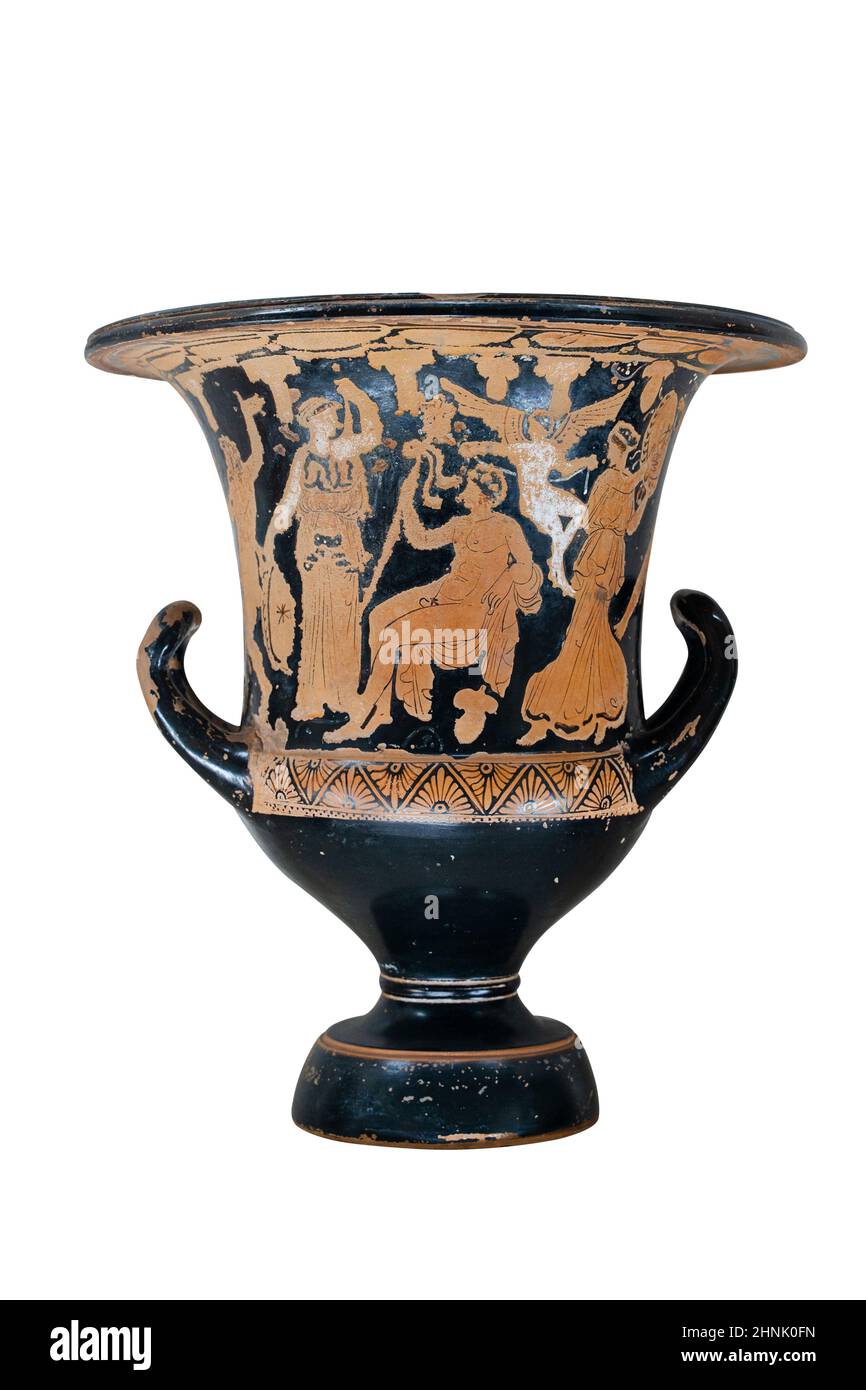 ancient Greek vase isolated on white background Stock Photo