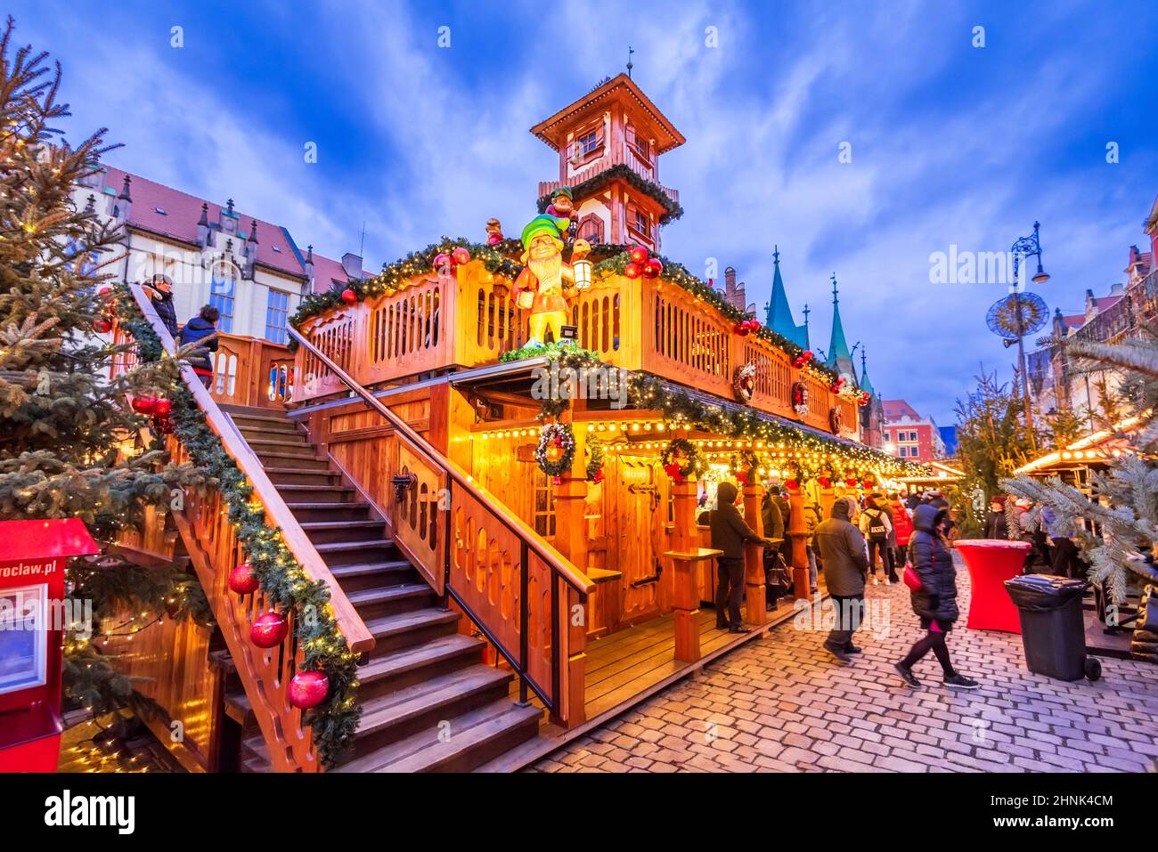 Wroclaw, Poland - Christmas Market, medieval polish square. Stock Photo