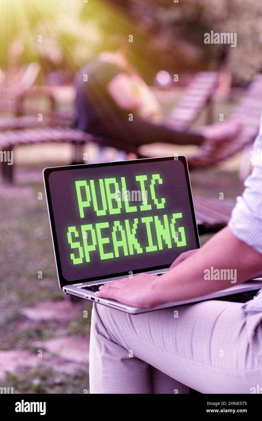 Writing displaying text Public Speaking, Business concept art of