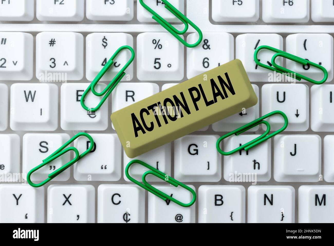 Conceptual caption Action Plan, Word for proposed strategy or course of