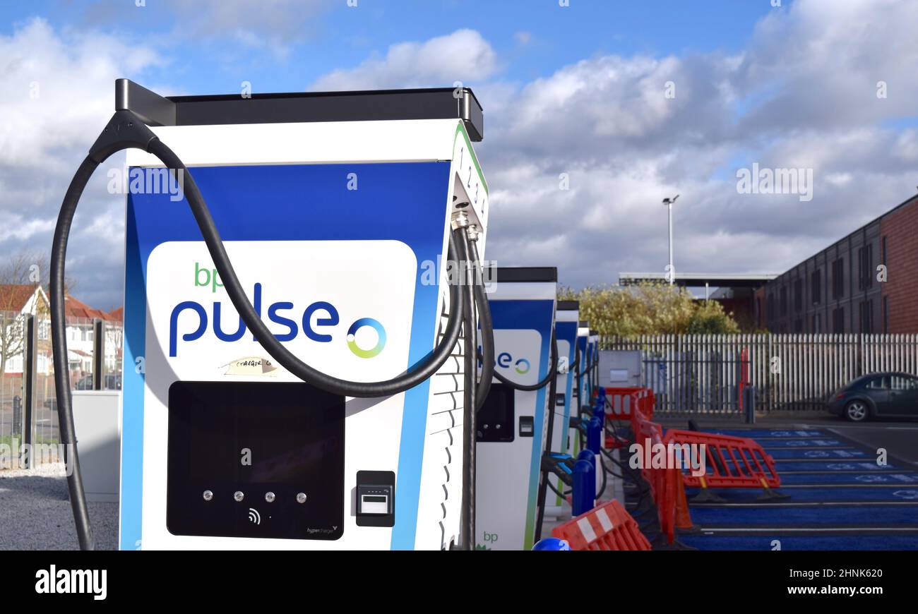 Electric vehicles charging station in London Heathrow Stock Photo Alamy