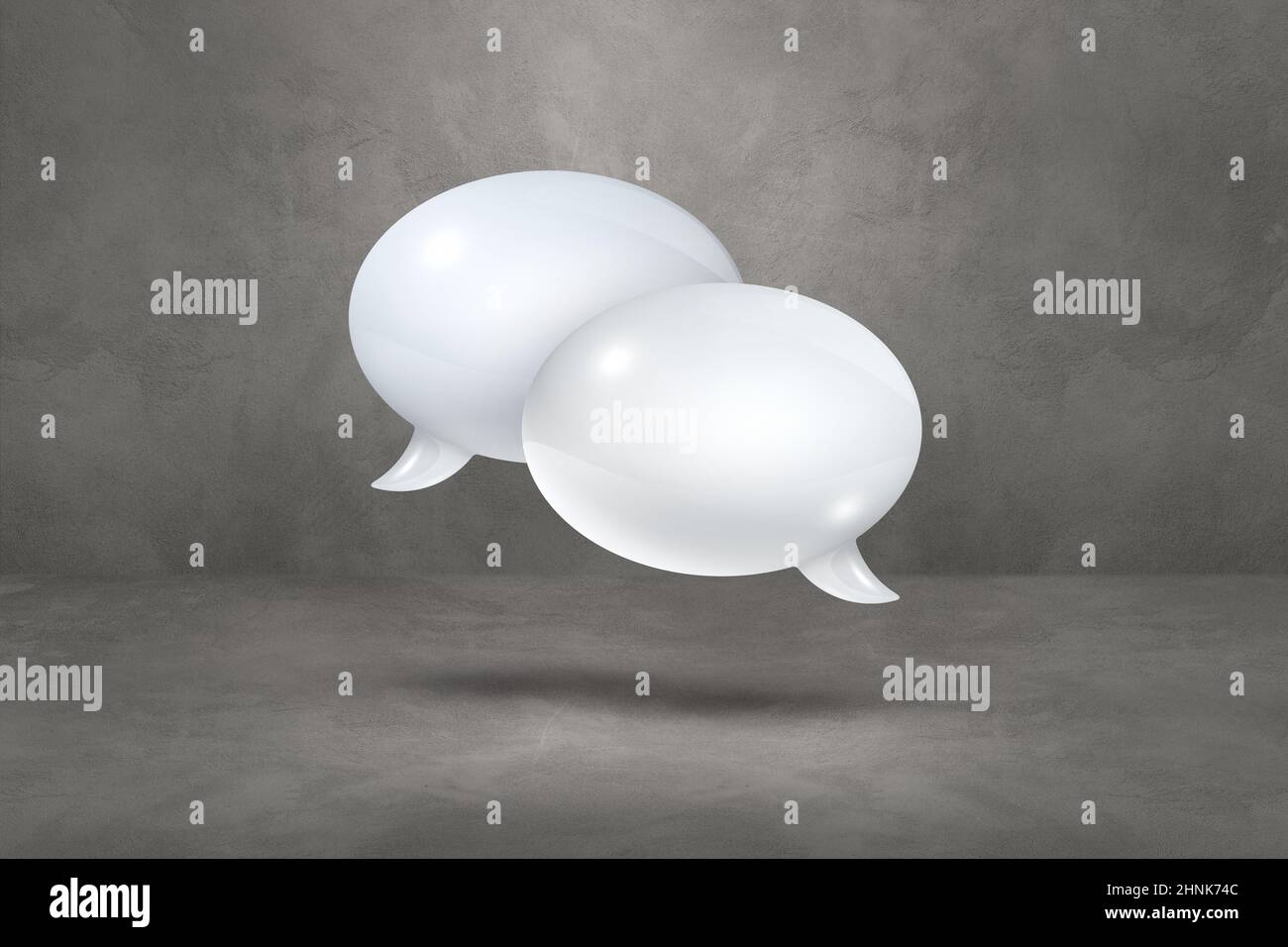 3D white speech bubbles isolated on grey background Stock Photo - Alamy