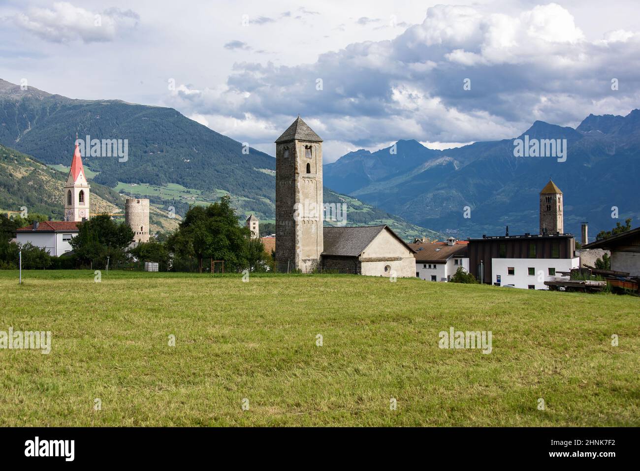 Village of Mals, Vinschgau Stock Photo