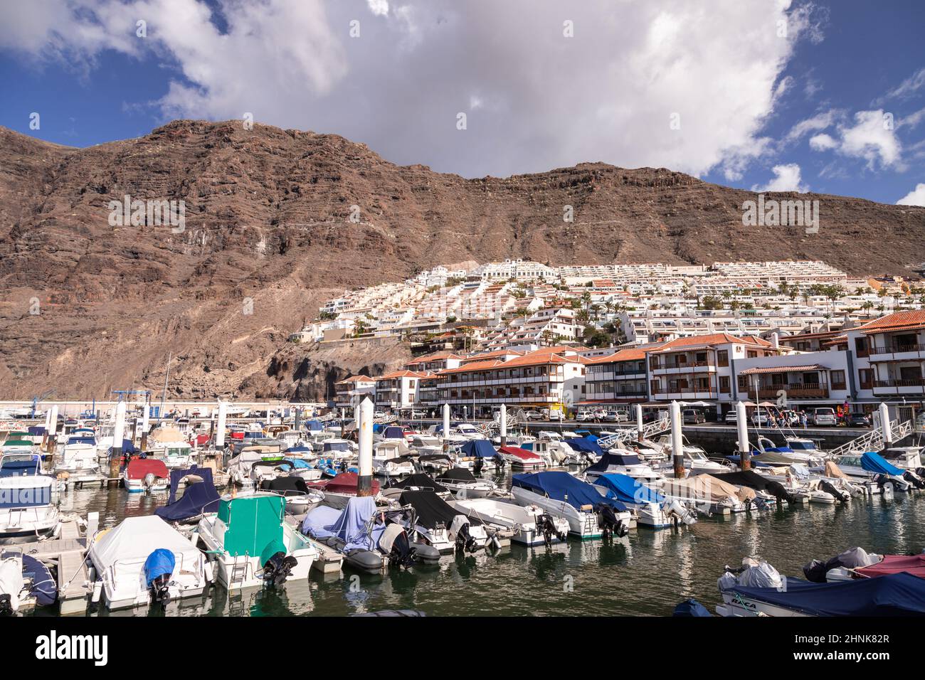 Harbour and town at Los Gigantes, Tenerife, Canary Islands Stock Photo