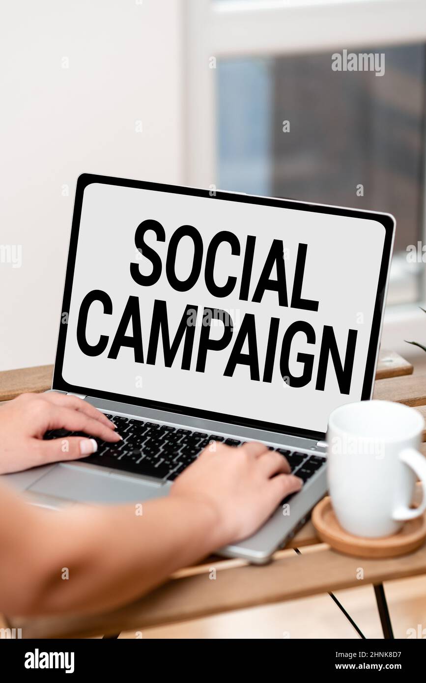 Text caption presenting Social Campaign, Business concept use social