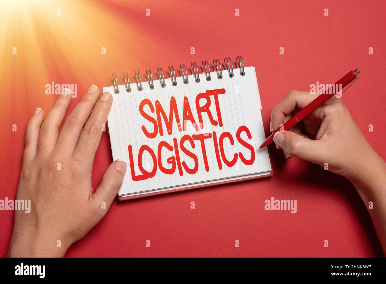 Sign displaying Smart Logistics, Word Written on integration of intelligent technology in logistics system Writing New Ideas Telling Message And Infor Stock Photo