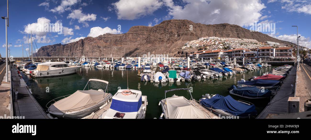Harbour and town at Los Gigantes, Tenerife, Canary Islands Stock Photo