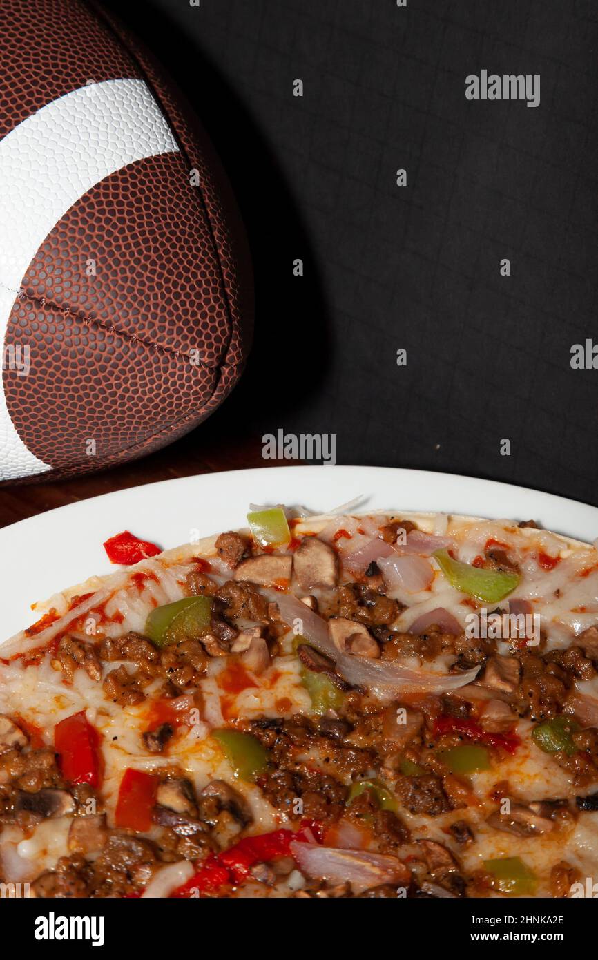 Football and Pizza Stock Photo Alamy