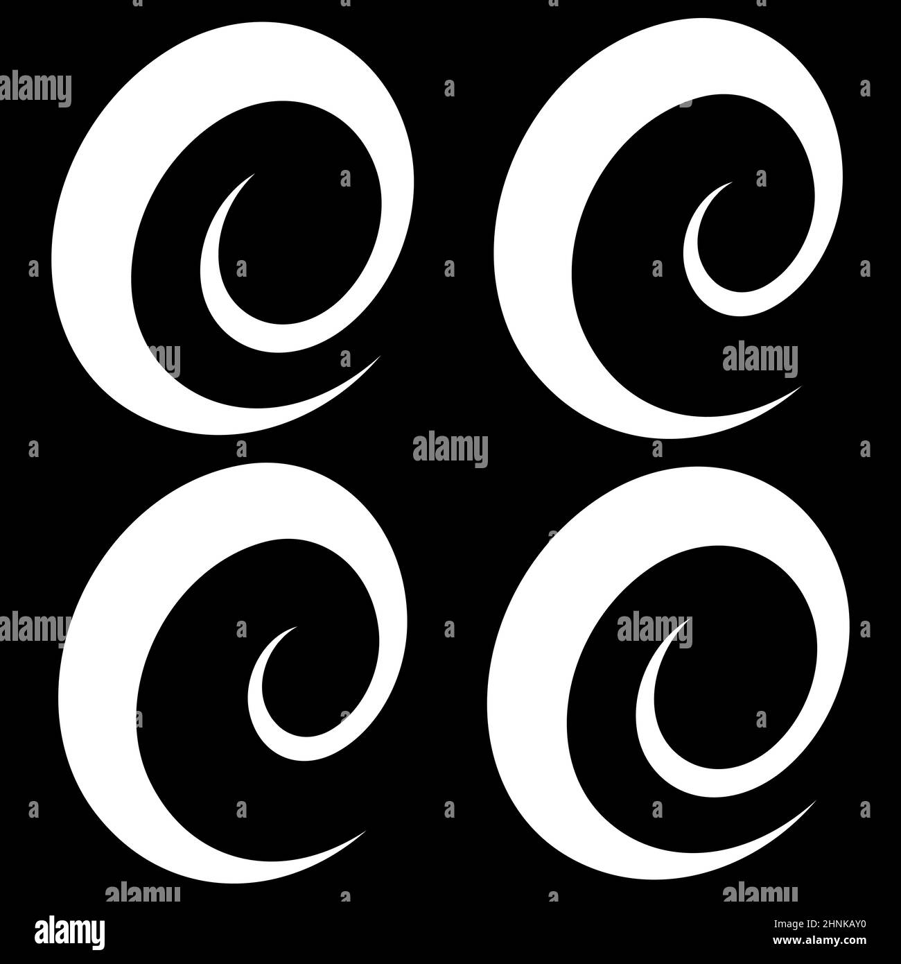 Spiral, swirl, twirl and whirl design element stock vector