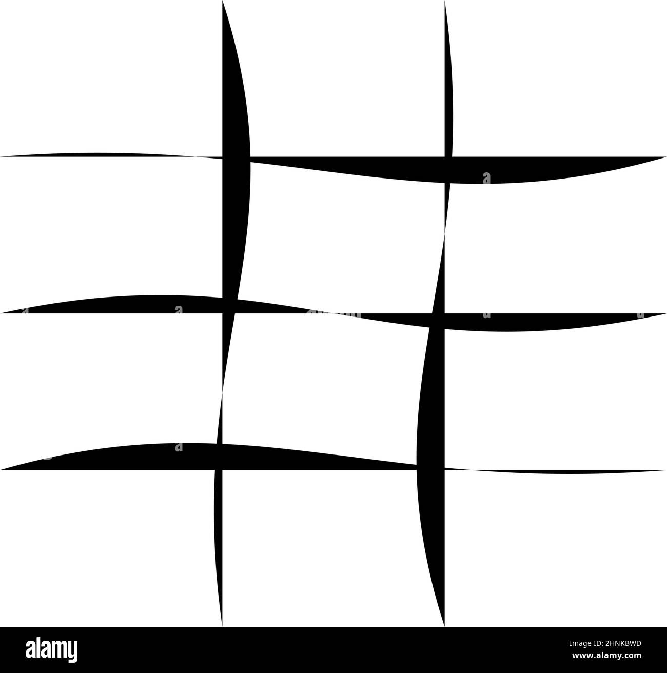 Irregular grid, mesh with random lines. Squares lattice, grating