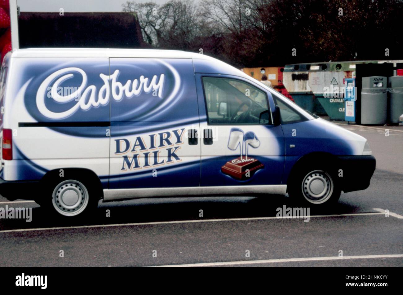 Cadbury Dairy Milk delivery van. cadburys  owned by Mondelez International Stock Photo