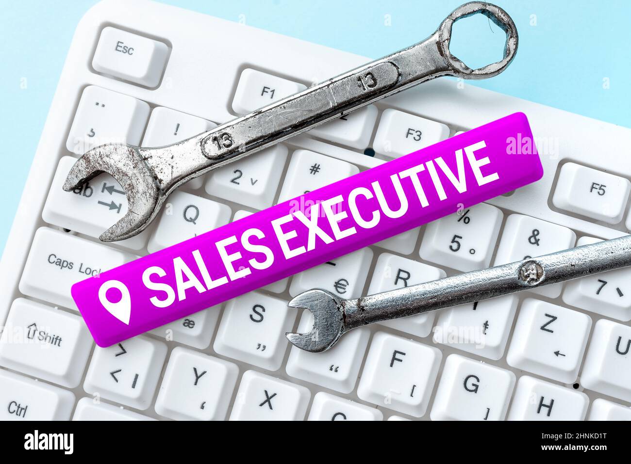 Text sign showing Sales Executive, Concept meaning responsible for the overall sales activities of the company Typing And Publishing Descriptions Onli Stock Photo