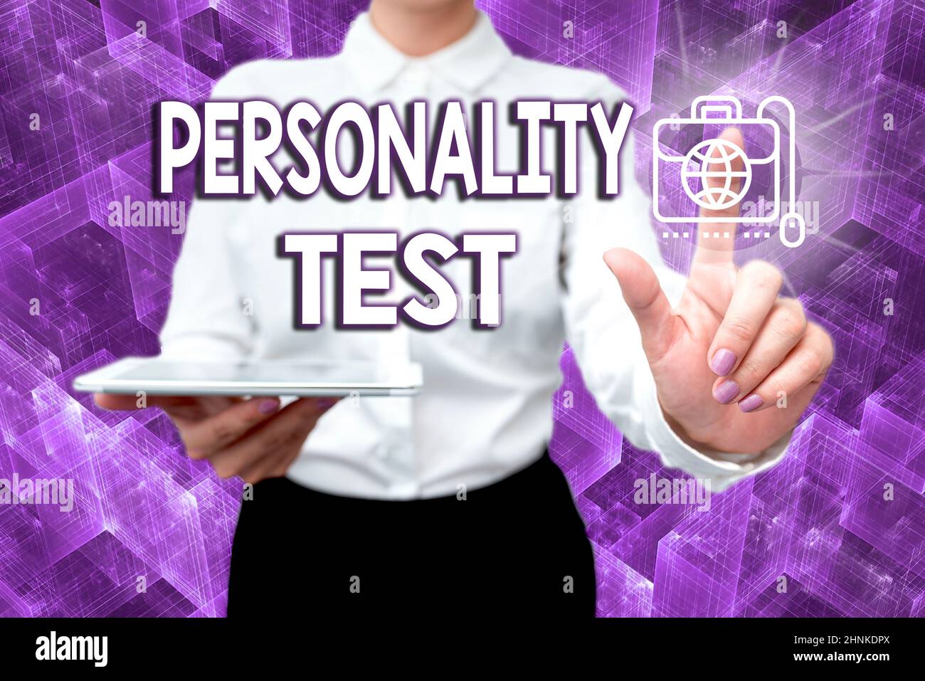 Sign displaying Personality Test, Word Written on A method of assessing human personality