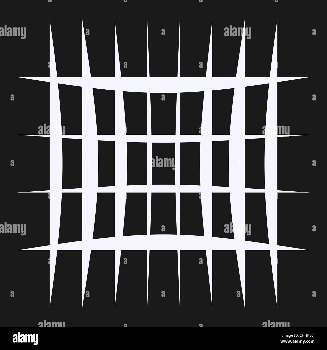 Irregular grid, mesh with random lines. Squares lattice, grating