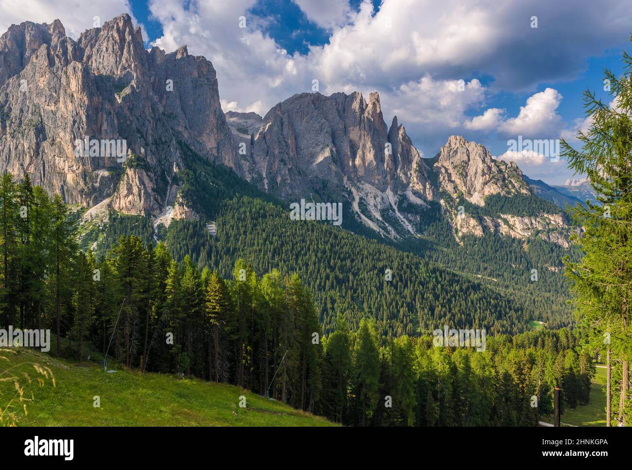 Panorama of the Rosengarten group in the Dolomites Stock Photo Alamy