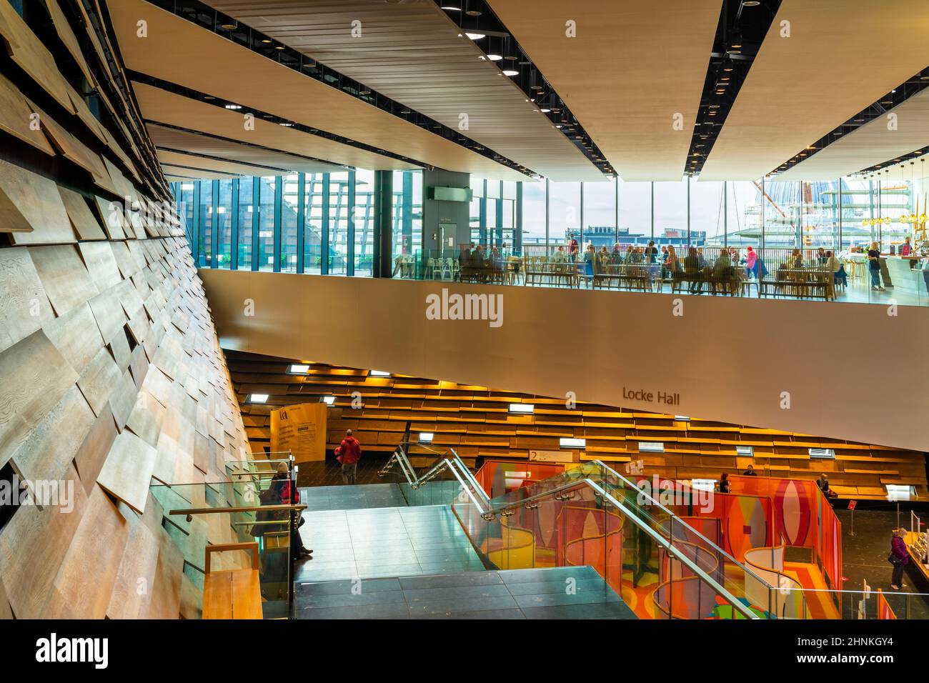 Bright interior of the V&A Dundee Design Museum of Scotland Dundee