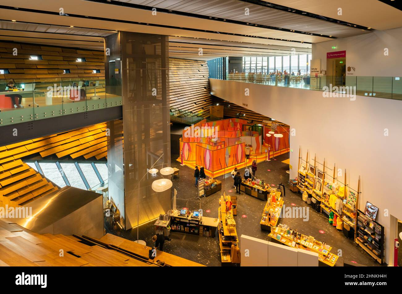 Bright interior of the V&A Dundee Design Museum of Scotland Dundee Waterfront Dundee Riverside Esplanade Dundee Scotland UK GB Europe Stock Photo