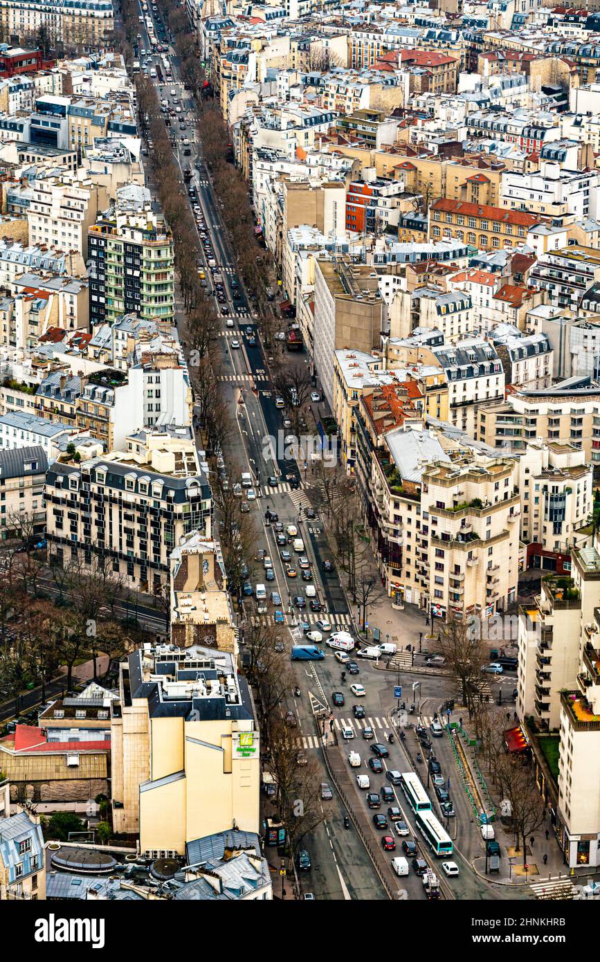 Aerial panoramic view of Paris city center Stock Photo Alamy