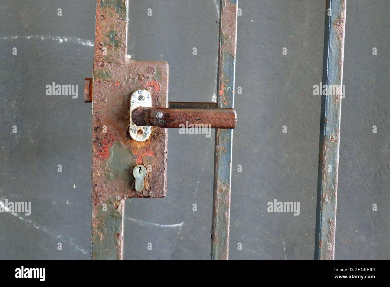 Detailed close up view on metal and steel surfaces. Stock Photo