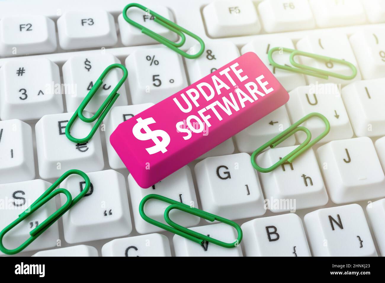 Handwriting text Update Software, Business overview replacing program with a newer version of same product Creating New Word Processing Program, Fixin Stock Photo