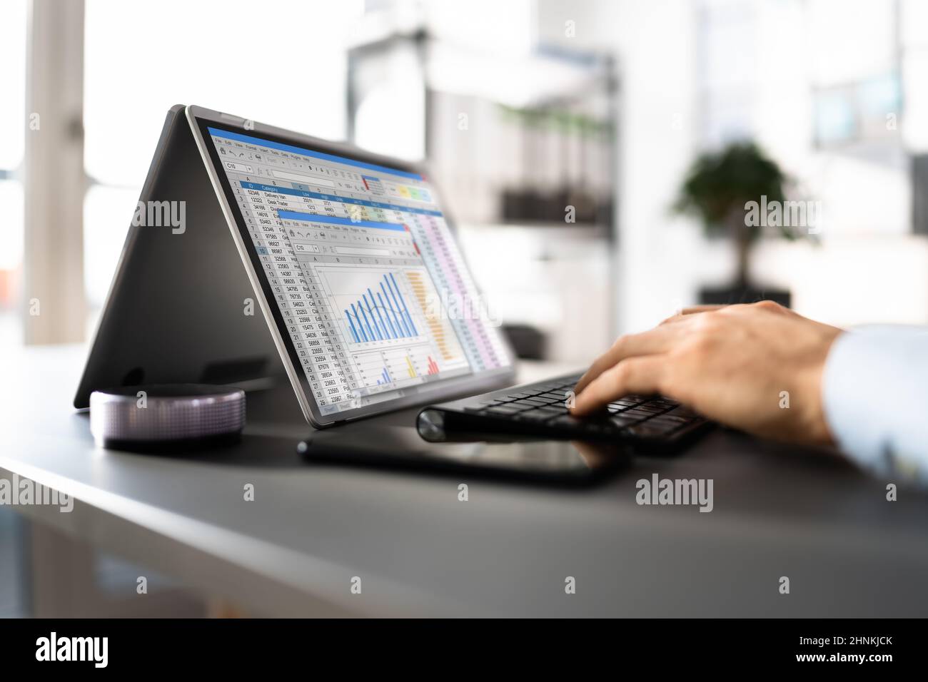 Spreadsheet Business Data Analyst Using Computer Screen Stock Photo - Alamy