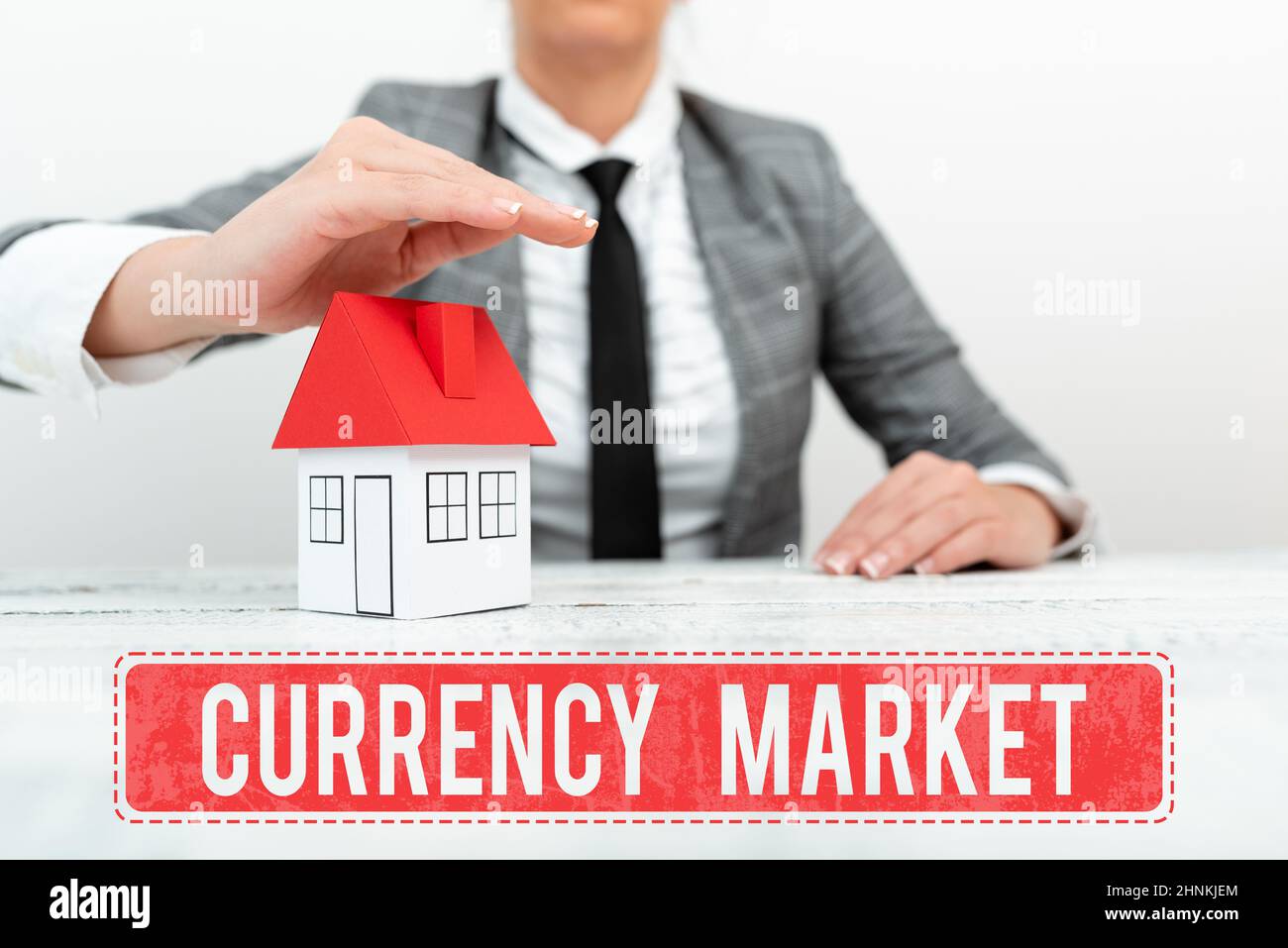 Text caption presenting Currency Market, Conceptual photo over the counter market for the trading of currencies New home insurances and coverages plan Stock Photo