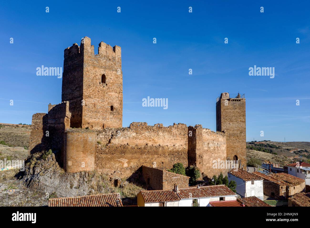 Medieval castle of Vozmediano Soria Spain, Autonomous Community of Castilla y Leon. Stock Photo
