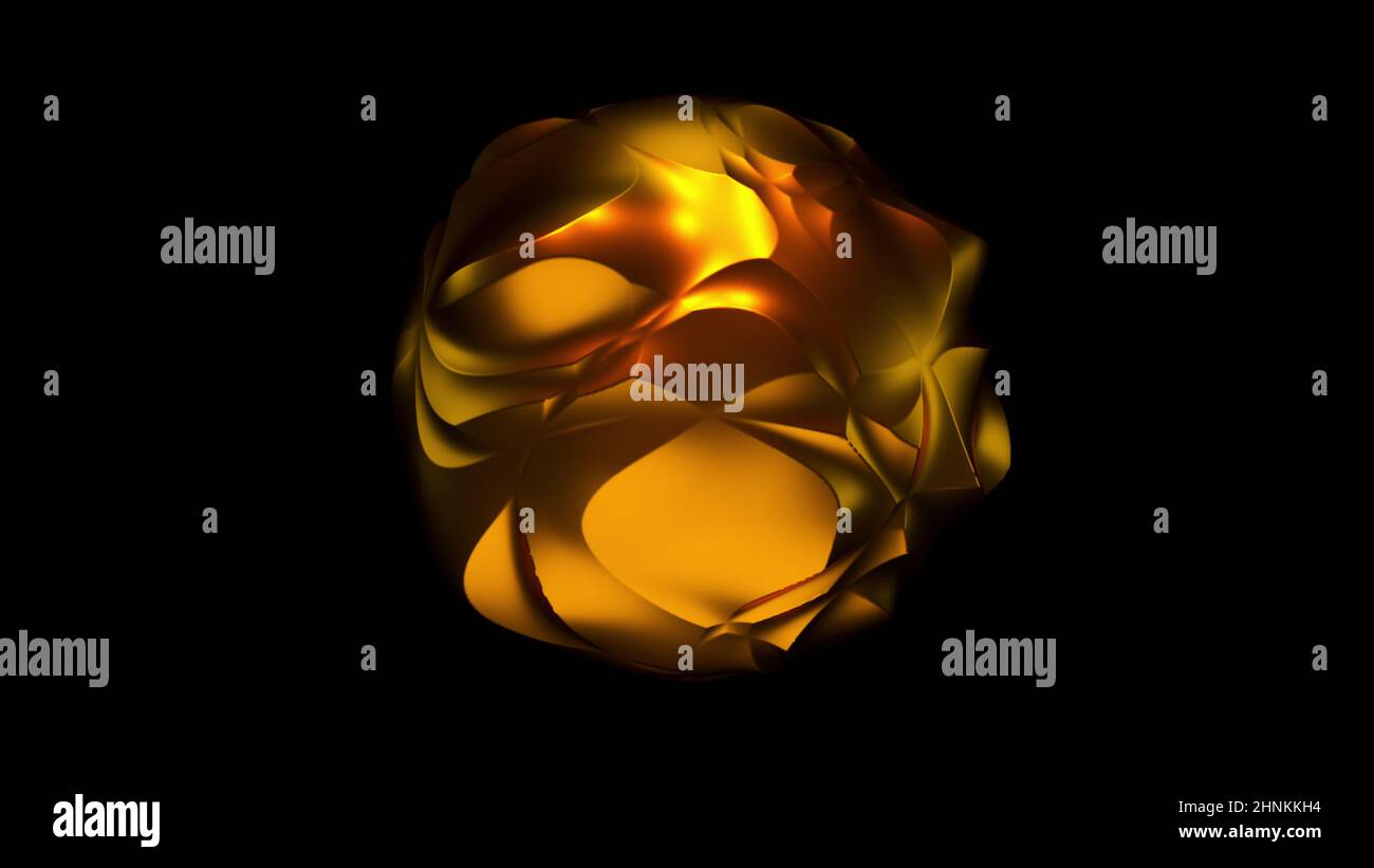 Blurred changing ball with 3d render light highlights. Metallic smooth ...