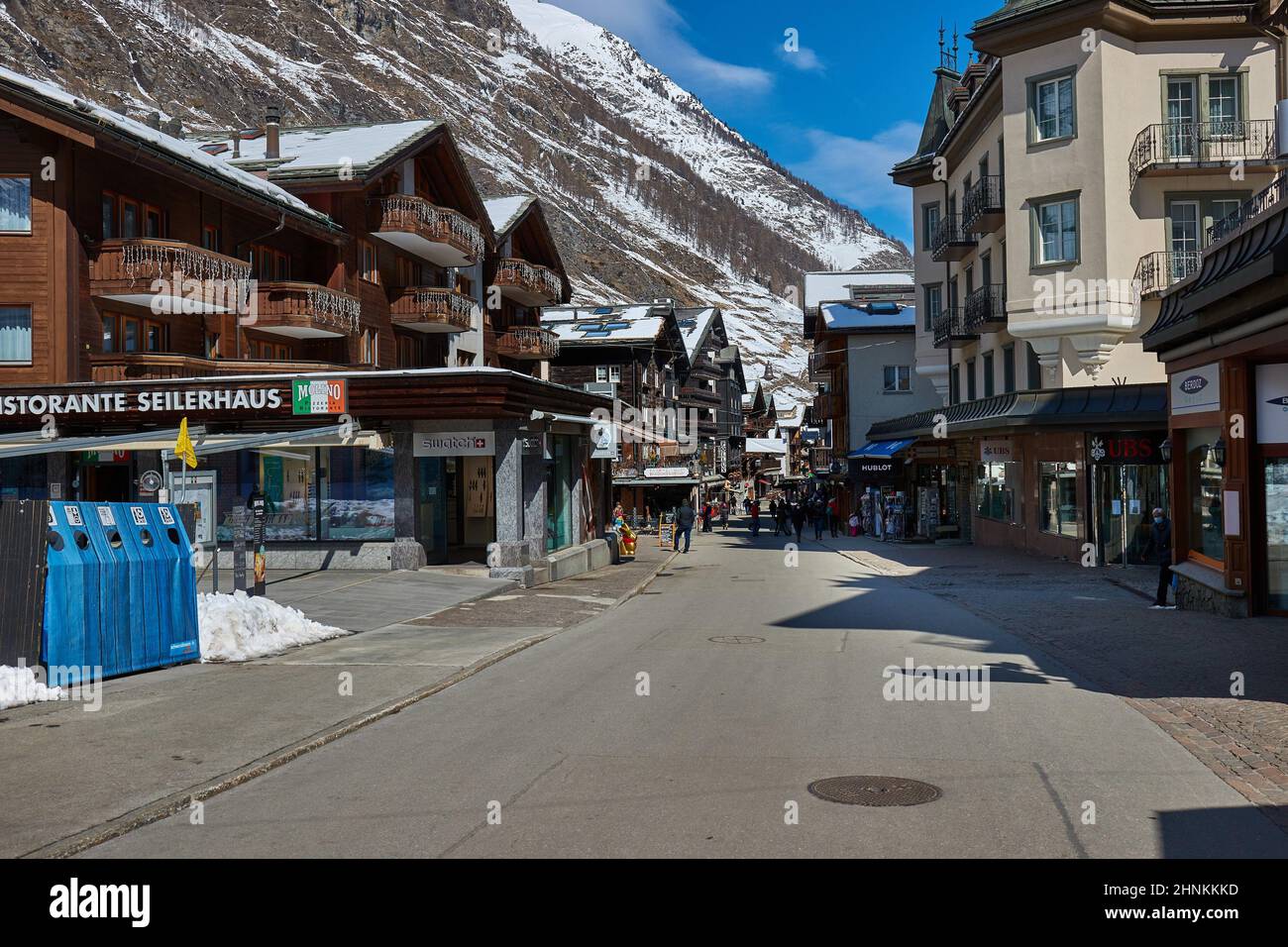 Streets of Zermatt, Switzerland Stock Photo