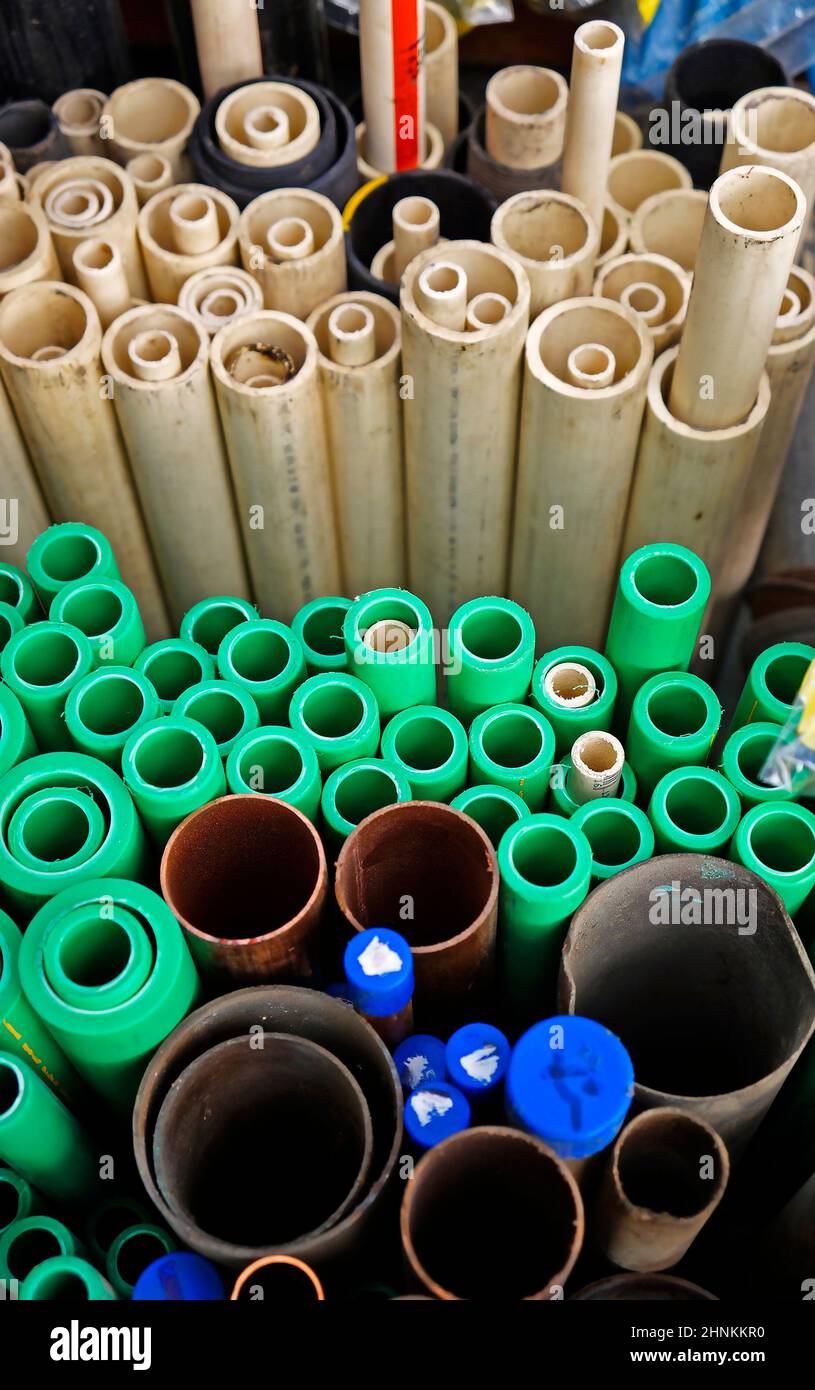 PVC pipes at the hardware store Stock Photo Alamy