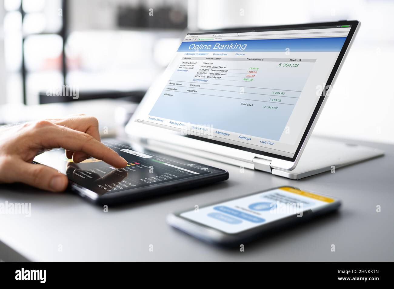 Online Bank Ecommerce Money Transfer 2 Factor Authentication Stock ...