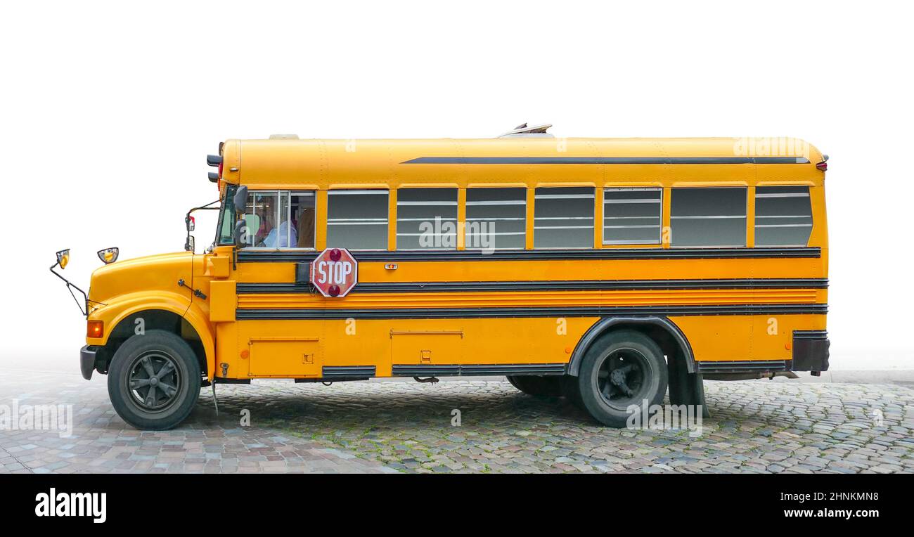 Old american yellow school bus hi-res stock photography and