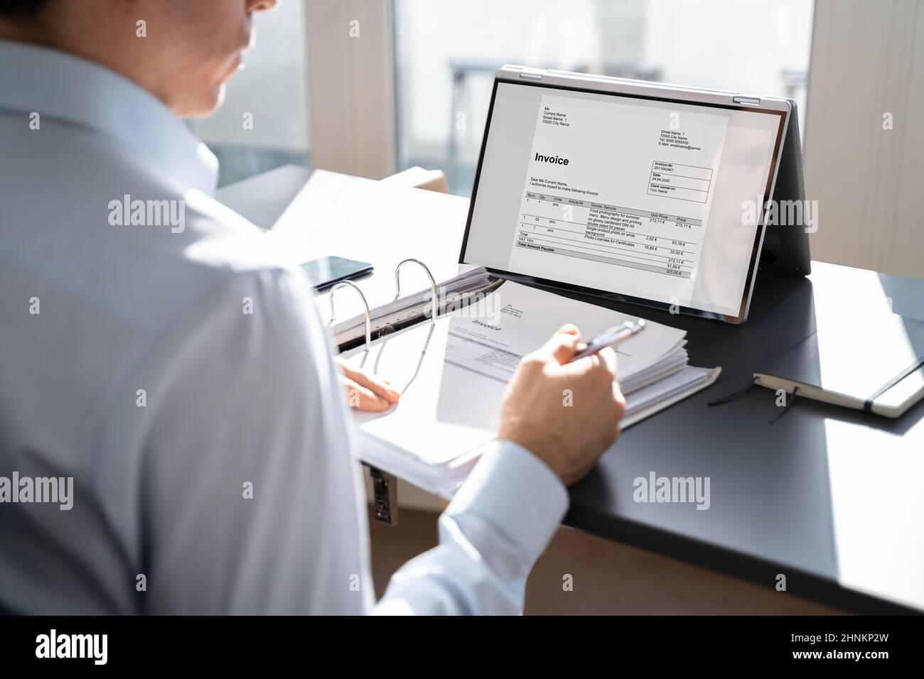 Digital Tax E Invoice Online Software On Laptop Screen Stock Photo