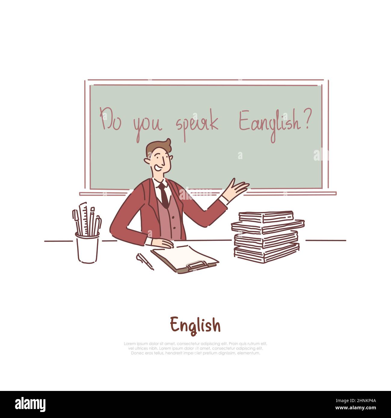 Teacher asking question, do you speak english, foreign job interview