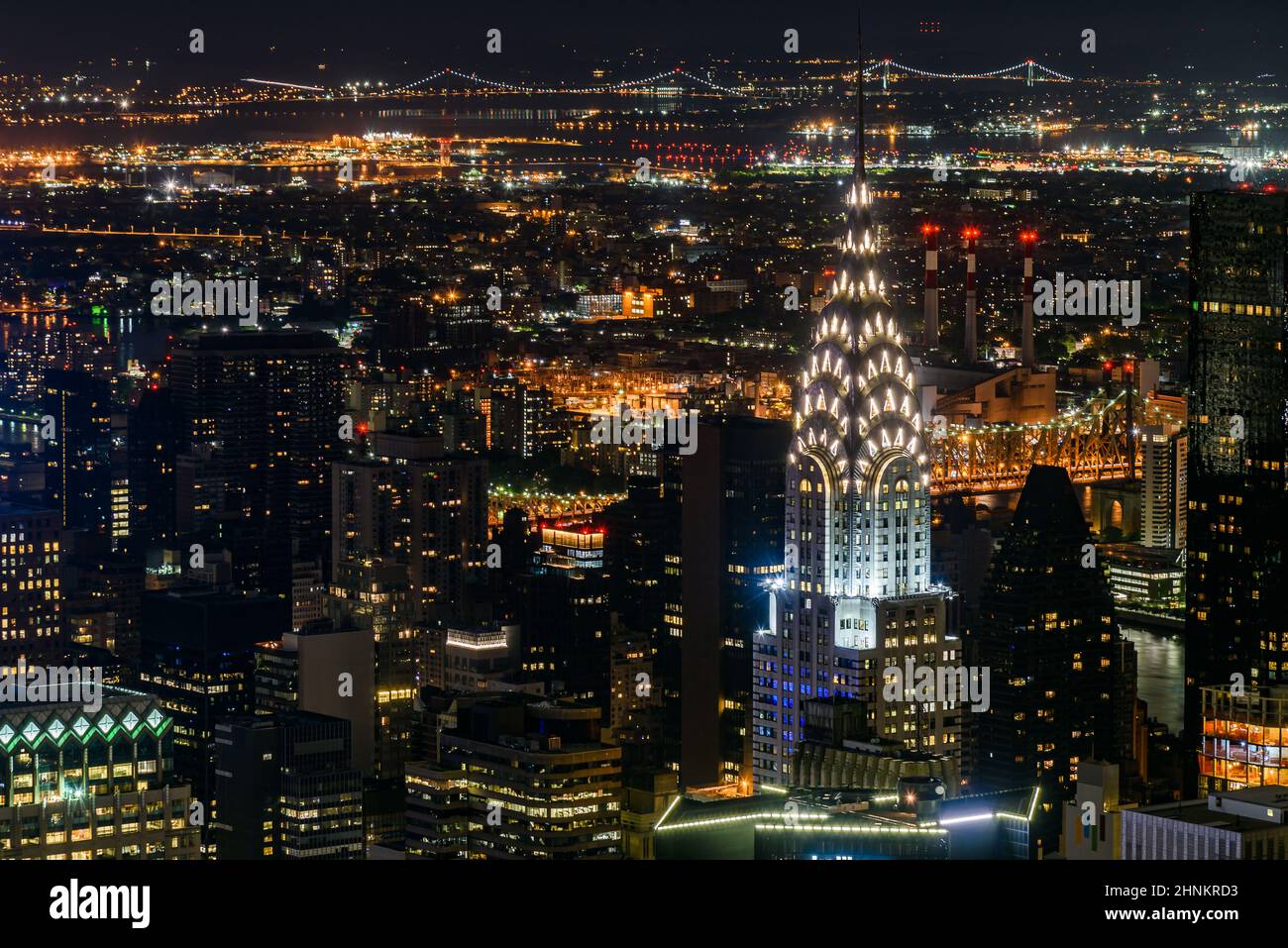 Chrysler building night aerial hi-res stock photography and images - Alamy