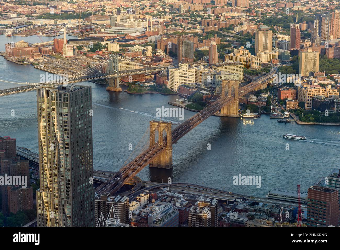 The Brooklyn Bridge is a hybrid cablestayed/suspension bridge in New