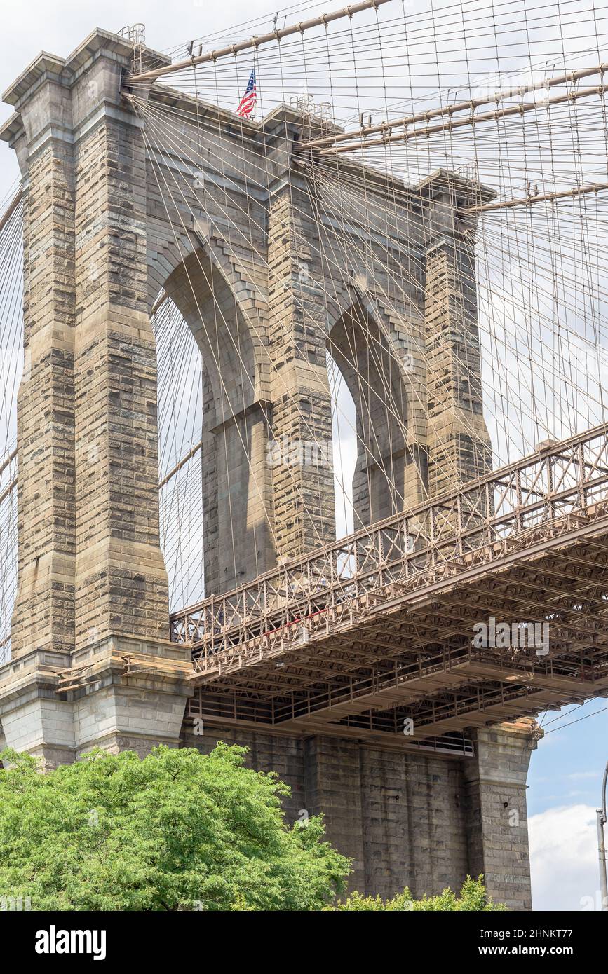 Brooklyn Bridge, one of the oldest roadway bridges, that connect