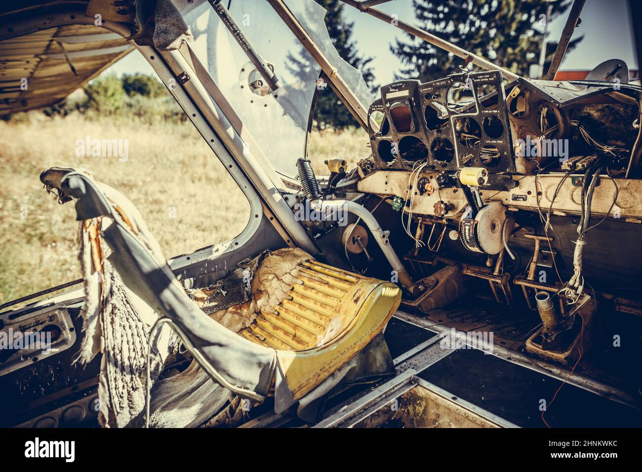 Abandoned vintage airplane Stock Photo