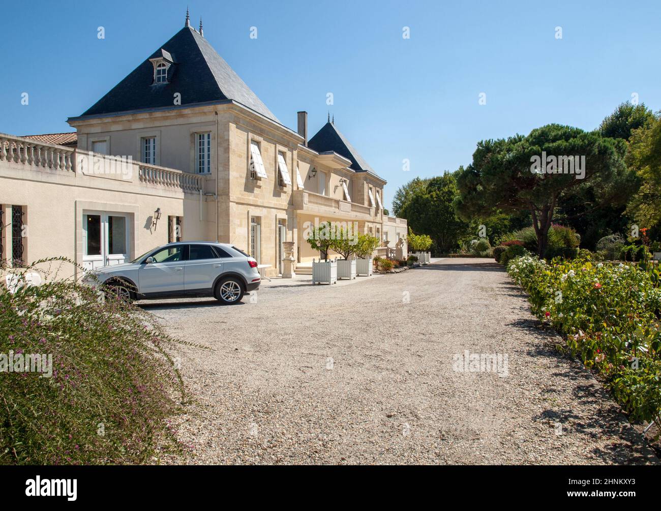 Chateau Marojallia in Margaux, known for producing excellent wines. Bordeaux region, France Stock Photo