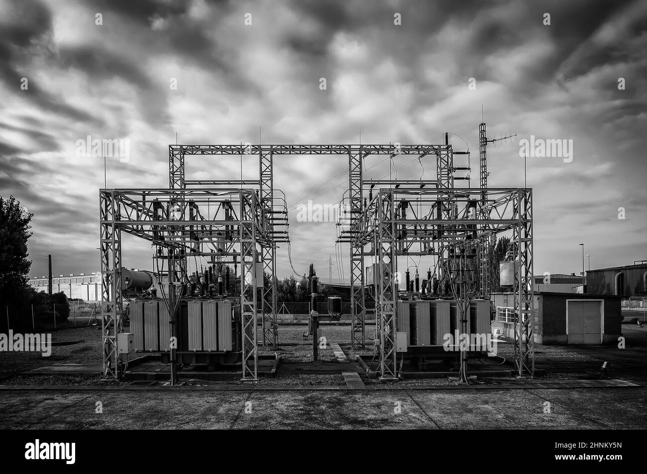 Power station on cloudy day Stock Photo
