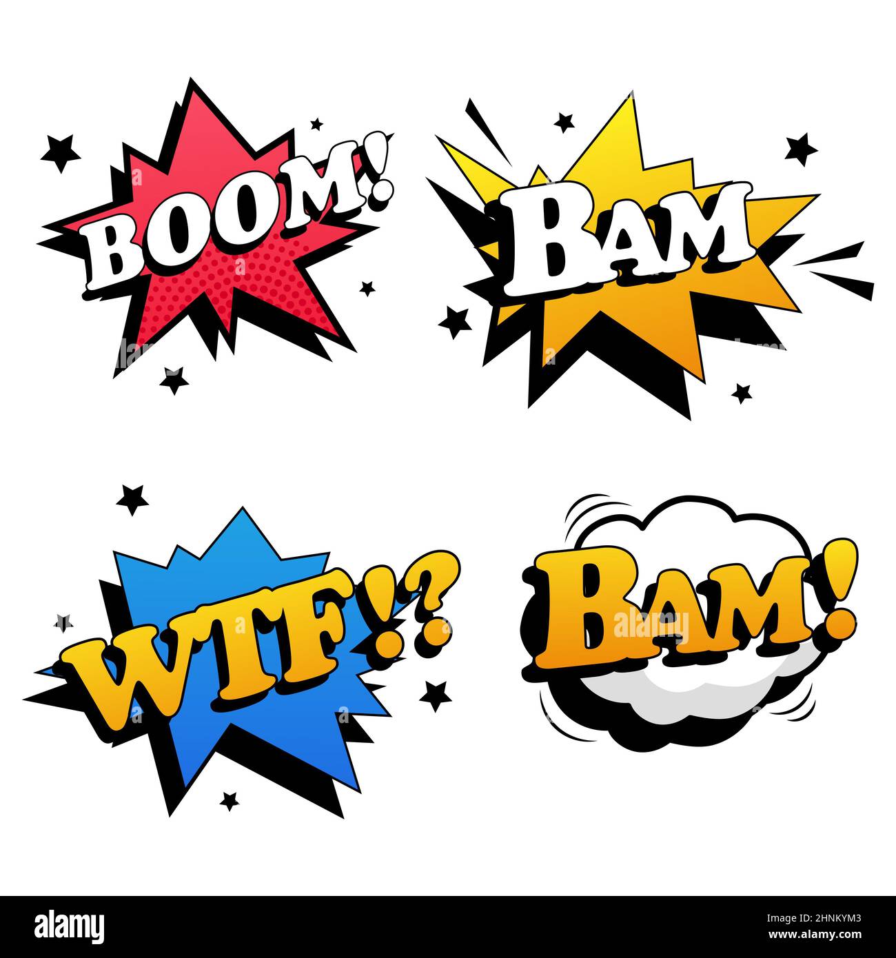 Comic book lettering collection on white background - Vector ...