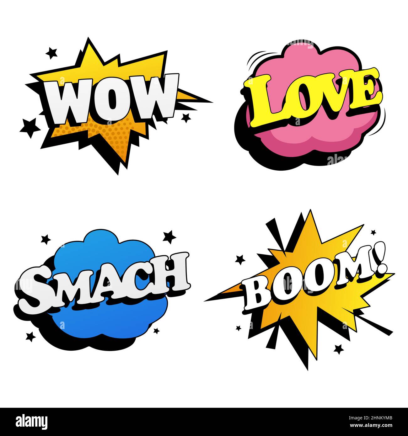 Comic book lettering collection on white background - Vector ...